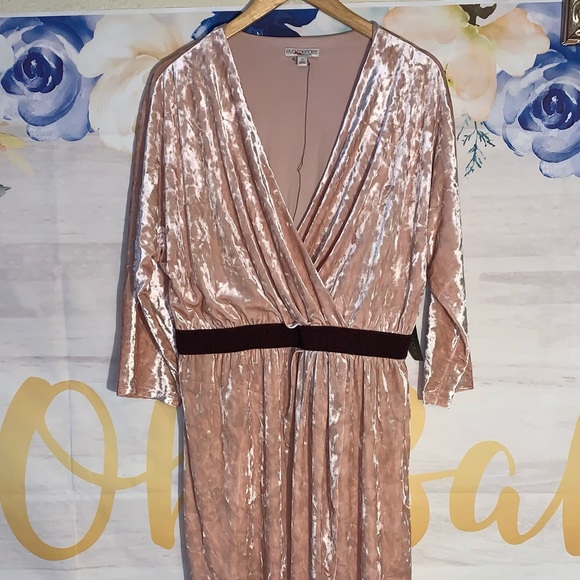 Eva Mendes Pink Crush Velvet Dress A25021 - Picture 4 of 13